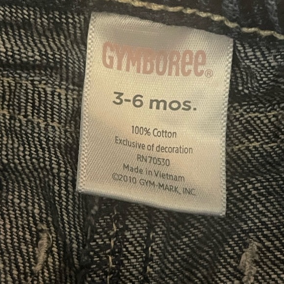 Gymboree Baby Girl 2pc Outfit Set 3-6M White Eyelet Top & Jeans Cat Patches - Picture 7 of 10